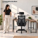Ver imagem 7 de Conjunto de Escritório Mesa Pérola e Cadeira Diretor Relax Preto