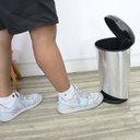 Ver imagem 1 de Lixeira com Pedal Label Plastico Prata Média 10 Litros