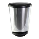 Ver imagem 2 de Lixeira com Pedal Label Plastico Prata Média 10 Litros