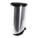 Ver imagem 3 de Lixeira com Pedal Label Plastico Prata Média 10 Litros