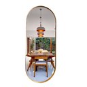 Ver imagem 1 de Espelho Grande Corpo Inteiro De Parede Moldura Aço 150x60cm - Dourado