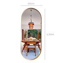 Ver imagem 3 de Espelho Grande Corpo Inteiro De Parede Moldura Aço 150x60cm - Dourado