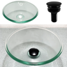 Cuba Banheiro Pia sobrepor Vidro Redonda valvula click inox - 1