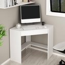 Ver imagem 1 de Mesa de Escritório em L com 1 Gaveta - Branco
