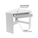 Ver imagem 3 de Mesa de Escritório em L com 1 Gaveta - Branco