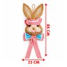 Decoração Páscoa Pendente Cabeça Coelho com Laço Palha 85cm - 4