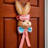 Decoração Páscoa Pendente Cabeça Coelho com Laço Palha 85cm - 2