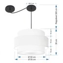 Ver imagem 7 de Lustre Sala de Jantar com Desvio Vivare Md-4400 Cúpula em Tecido 55cm Branco 127/220v