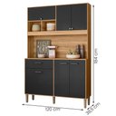Ver imagem 4 de Armario de Cozinha Erva Doce 120 Cm 6 Portas e 1 Gaveta Freijo/preto Esfera
