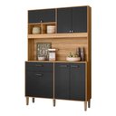 Ver imagem 1 de Armario de Cozinha Erva Doce 120 Cm 6 Portas e 1 Gaveta Freijo/preto Esfera