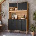 Ver imagem 2 de Armario de Cozinha Erva Doce 120 Cm 6 Portas e 1 Gaveta Freijo/preto Esfera