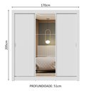 Ver mais imagens de Guarda-roupa Casal 3 Portas de Correr com Espelho Branco Nobre Madesa Branco