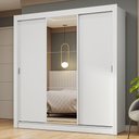 Ver imagem 1 de Guarda-roupa Casal 3 Portas de Correr com Espelho Branco Nobre Madesa Branco