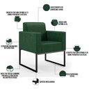 Ver imagem 4 de Kit 02 Poltronas Decorativas Sala Base fixa Metal Helô L02 Facto Verde Musgo - Lyam Decor