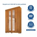 Ver imagem 7 de Guarda-Roupa 4 Portas 3 Gavetas com Espelho MDF Parma Yescasa Marrom/Cinamomo