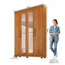 Ver imagem 3 de Guarda-Roupa 4 Portas 3 Gavetas com Espelho MDF Parma Yescasa Marrom/Cinamomo