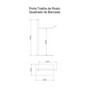 Ver imagem 2 de Porta Toalha de Bancada Inox Square SQ12282 Ducon Metais Amarelo/Ouro Fosco