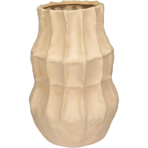 Vaso Decorativo Enfeite Casa Home&Co Cerâmica 30x20x20cm Bege