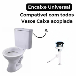 Botão Cromado de Privada Vaso Sanitex - Facil Instalação Acionamento Simples - 3