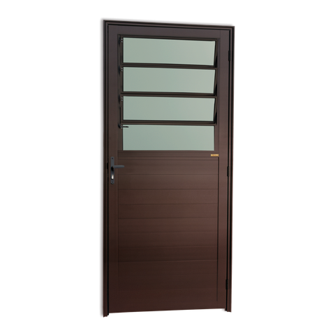 Porta Alumínio Lambril Basculante 86 Esq V.Boreal Marrom Corten Brimak