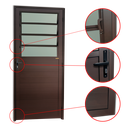 Ver imagem 2 de Porta Alumínio Lambril Basculante 86 Esq V.Boreal Marrom Corten Brimak