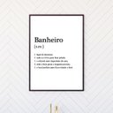 Ver imagem 1 de Quadro Decorativo Banheiro Significado 24x18cm - com vidro:Madeira preta