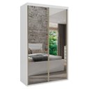 Ver imagem 1 de Guarda Roupa Solteiro 2 Portas de Espelho 1,38 m Lotus Belmax:Branco
