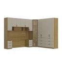 Ver imagem 2 de Quarto Modulado Queen 6 Peças Altezza Clean Freijó/Off White