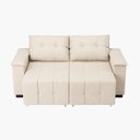 Ver imagem 2 de Sofá Retrátil e Reclinável 2 Lugares 180cm Suede Slim Bege