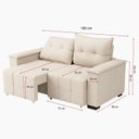 Ver imagem 3 de Sofá Retrátil e Reclinável 2 Lugares 180cm Suede Slim