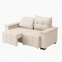 Ver imagem 4 de Sofá Retrátil e Reclinável 2 Lugares 180cm Suede Slim Bege
