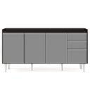 Ver imagem 2 de Balcão Gabinete 160cm sem Tampo 4 Portas 2 Gavetas Arkansas Preto/cinza - Lumil Móveis