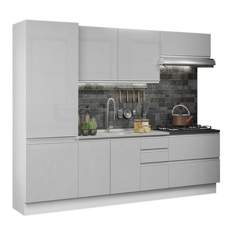 Cozinha Completa Mdf Madesa Acordes Frentes Branco Brilho