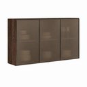 Ver imagem 1 de Armário Aéreo Kali Premium 3 Portas de Vidro 120cm Amendôa - Nicioli