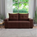Ver imagem 1 de Sofá Retrátil e Reclinável 2 Lugares 180cm Suede Slim Marrom
