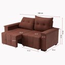 Ver imagem 3 de Sofá Retrátil e Reclinável 2 Lugares 180cm Suede Slim Marrom