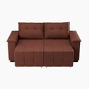 Ver imagem 2 de Sofá Retrátil e Reclinável 2 Lugares 180cm Suede Slim Marrom