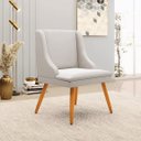Ver imagem 2 de Cadeira Decorativa Sala de Jantar Pés Palito de Madeira Firenze Veludo Cinza/Natural G19 - Gran Belo