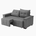 Ver imagem 5 de Sofá Retrátil e Reclinável 2 Lugares 180cm Suede Slim Cinza