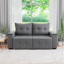 Ver imagem 1 de Sofá Retrátil e Reclinável 2 Lugares 180cm Suede Slim Cinza