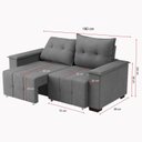 Ver imagem 3 de Sofá Retrátil e Reclinável 2 Lugares 180cm Suede Slim