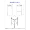 Ver imagem 4 de Banco Alto Norin Transparente/Freijó