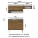 Ver imagem 4 de Armário de Cozinha Compacta 165cm com Pia Rustic Emilly Madesa 09