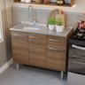 Armário de Cozinha Compacta 165cm com Pia Rustic Emilly Madesa 09 - 6