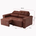 Ver imagem 3 de Sofá Retrátil e Reclinável 2 Lugares 190cm Smart Marrom