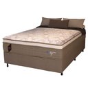 Ver imagem 1 de Cama Box Casal Queen Colchão Molas Ensacadas Guarda Costas Alameda 158x198x68cm Suede Marrom/branco
