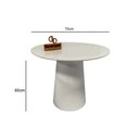 Ver imagem 2 de Mesa de Canto Cone Laqueado com Tampo Vidro 70cm - Off White - 60cm