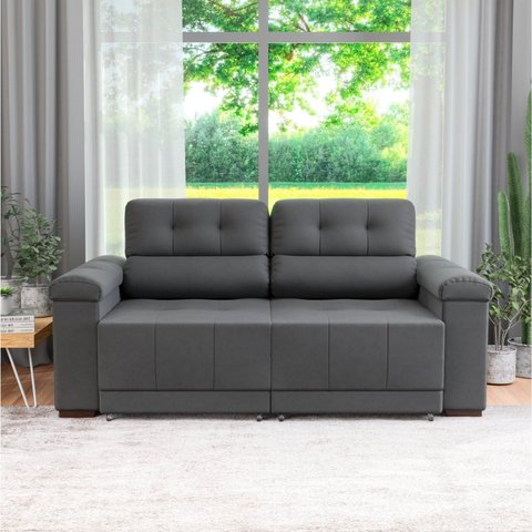 Sofá Retrátil e Reclinável 2 Lugares 190cm Smart Cinza