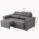 Ver imagem 3 de Sofá Retrátil e Reclinável 2 Lugares 190cm Smart Cinza