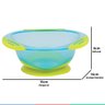 Prato Para Alimentação Infantil Com Ventosa Introdução Alimentar Bowl Multicor Buba - Azul - 4